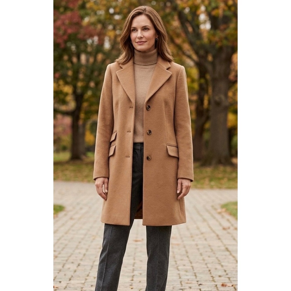 Lauren Ralph Lauren Wool Blend Walker Coat New Vicuna Brown LR2523 Womens 12